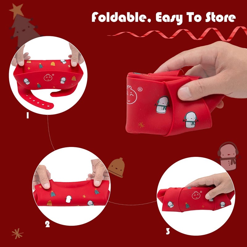 Little Dimsum Baby Bib Silicone Adjustable Waterproof - Soft Comfortable Feeding Bib with Food Catcher for Infants and Toddlers, Easy-Clean Design - Image 5